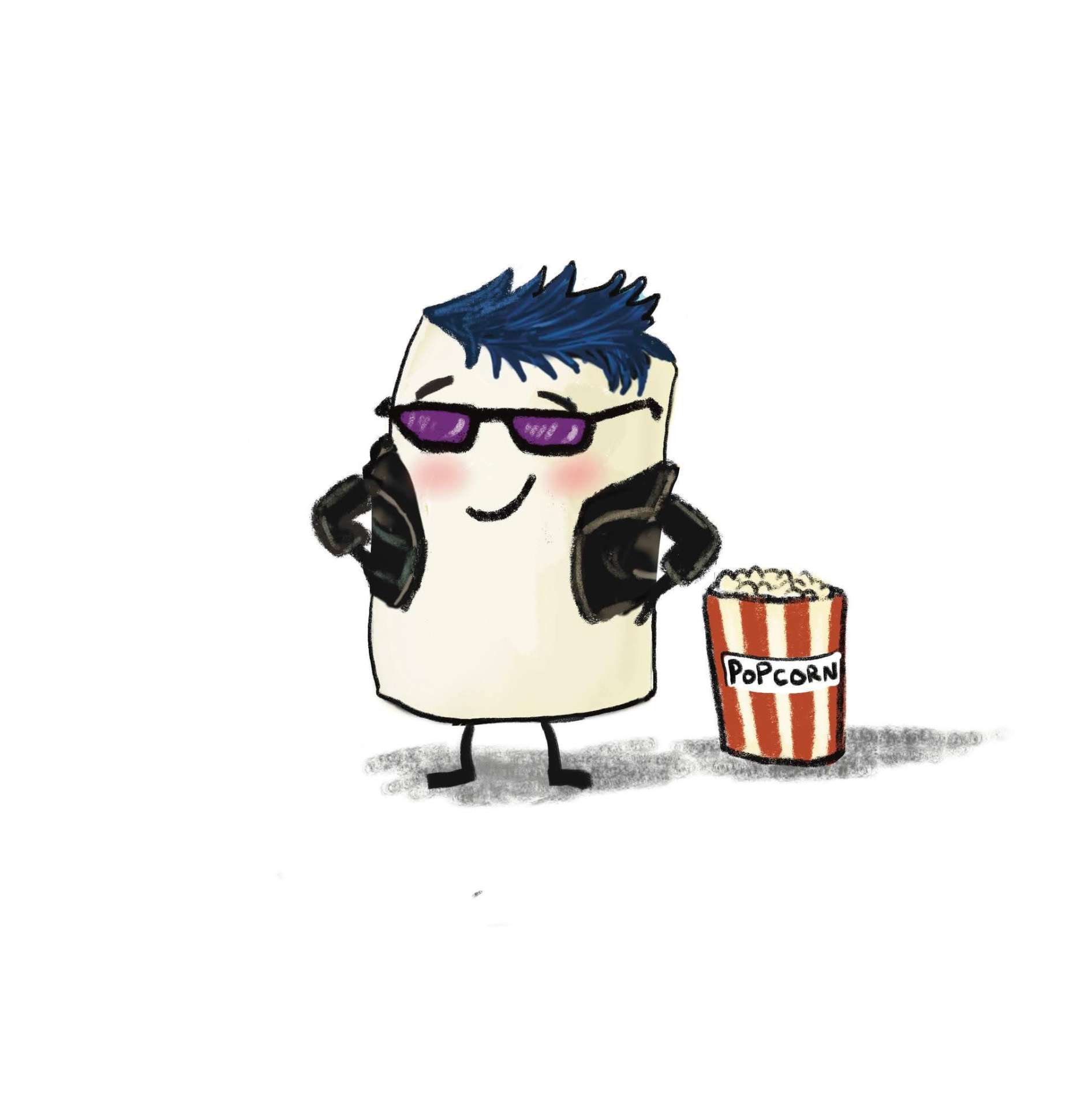 Mallow Movie Night — Sticker Friends 4K phone wallpaper