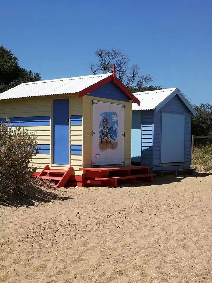 Painted Beach Huts — Real Life 4K phone wallpaper