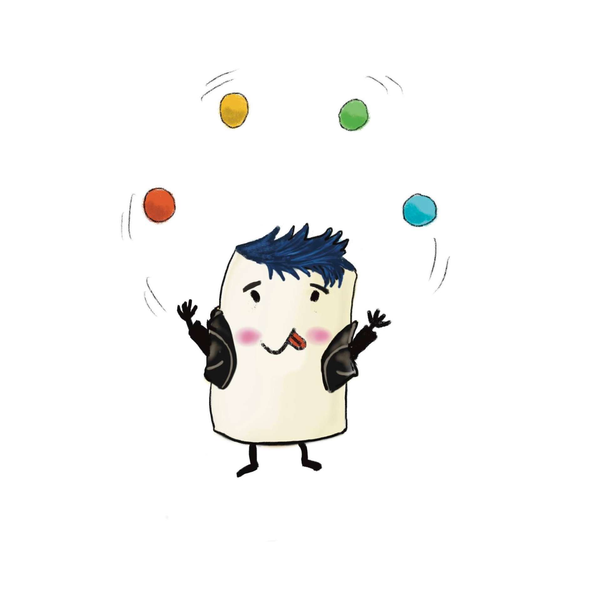 Mallow Juggler — Sticker Friends 2D phone wallpaper