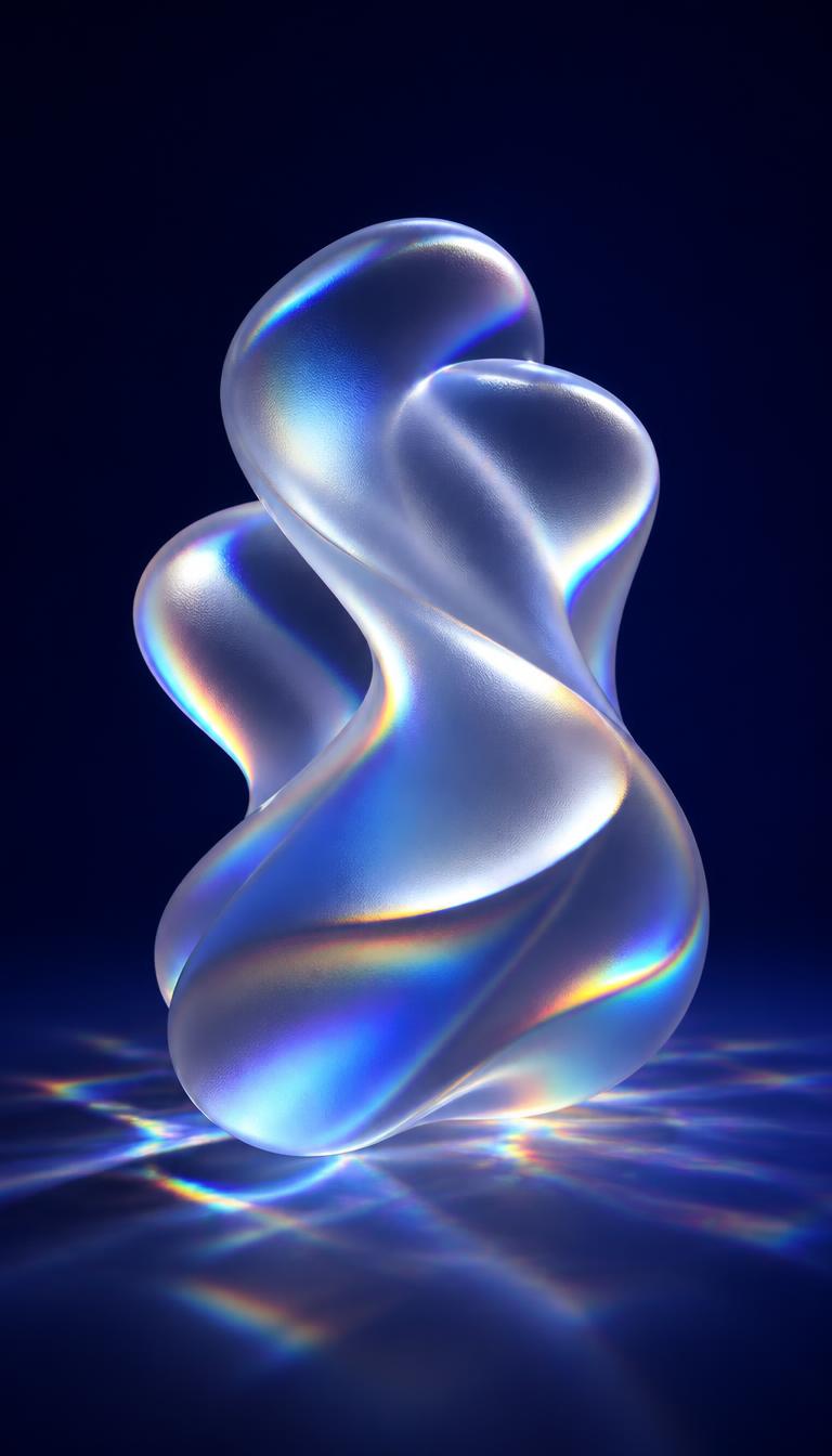 Frosted Form — Abstract 3D phone wallpaper