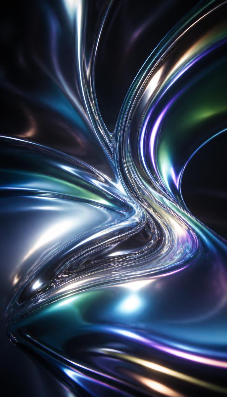 Liquid Chrome — Abstract 4D phone wallpaper