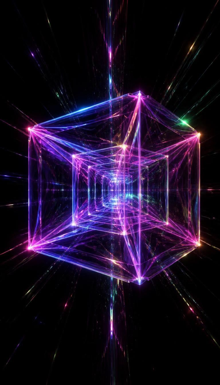 Tesseract — Sci-Fi & Space 4D phone wallpaper