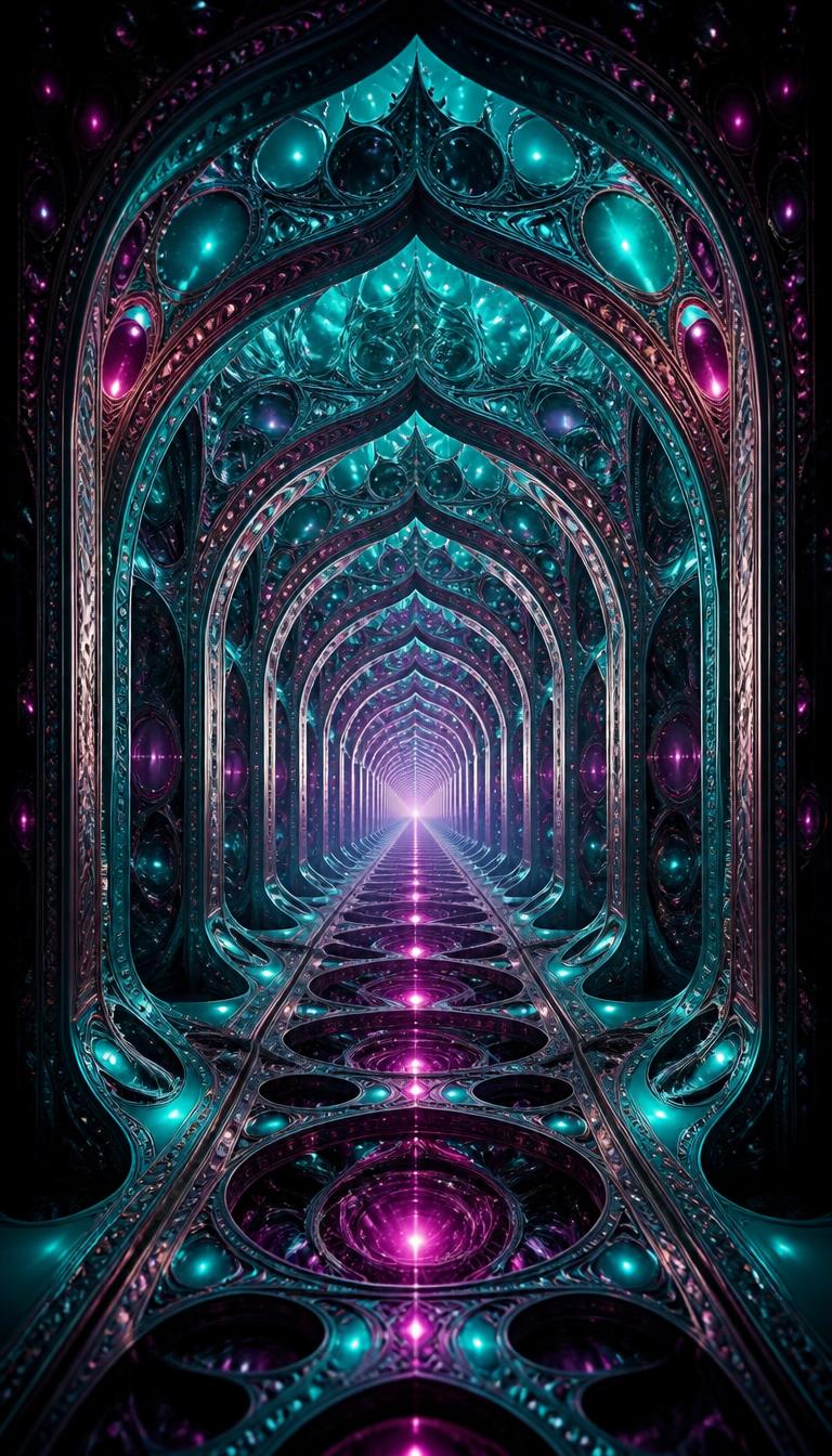Infinite Arches — Abstract 4D phone wallpaper