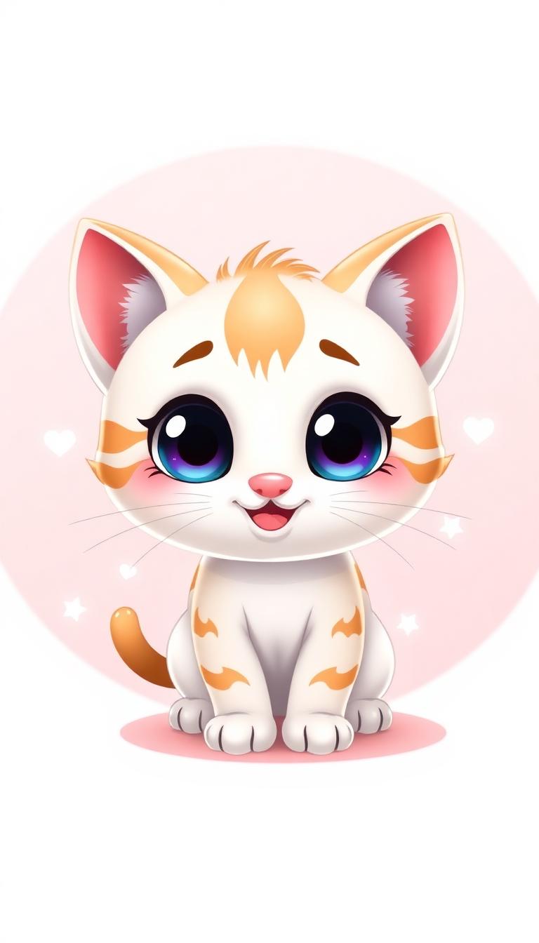 Curious Kitten — Cartoon Animals 2D phone wallpaper