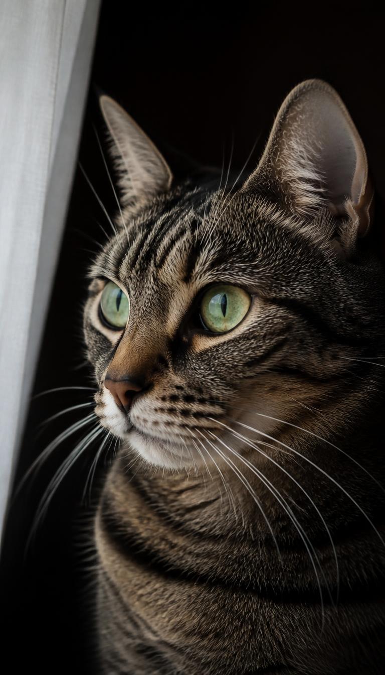 Emerald-Eyed Cat — Animals 3D phone wallpaper