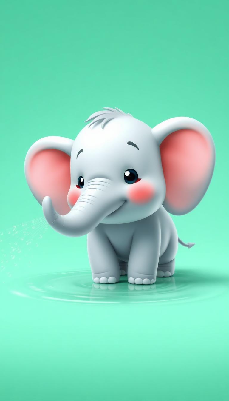 Little Elephant — Cartoon Animals 4D phone wallpaper