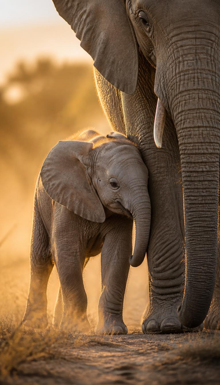 Elephant Calf — Animals 2D phone wallpaper