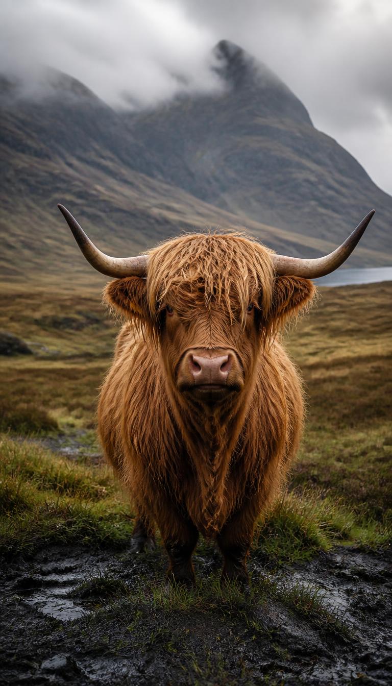 Highland Cow — Animals 3D phone wallpaper