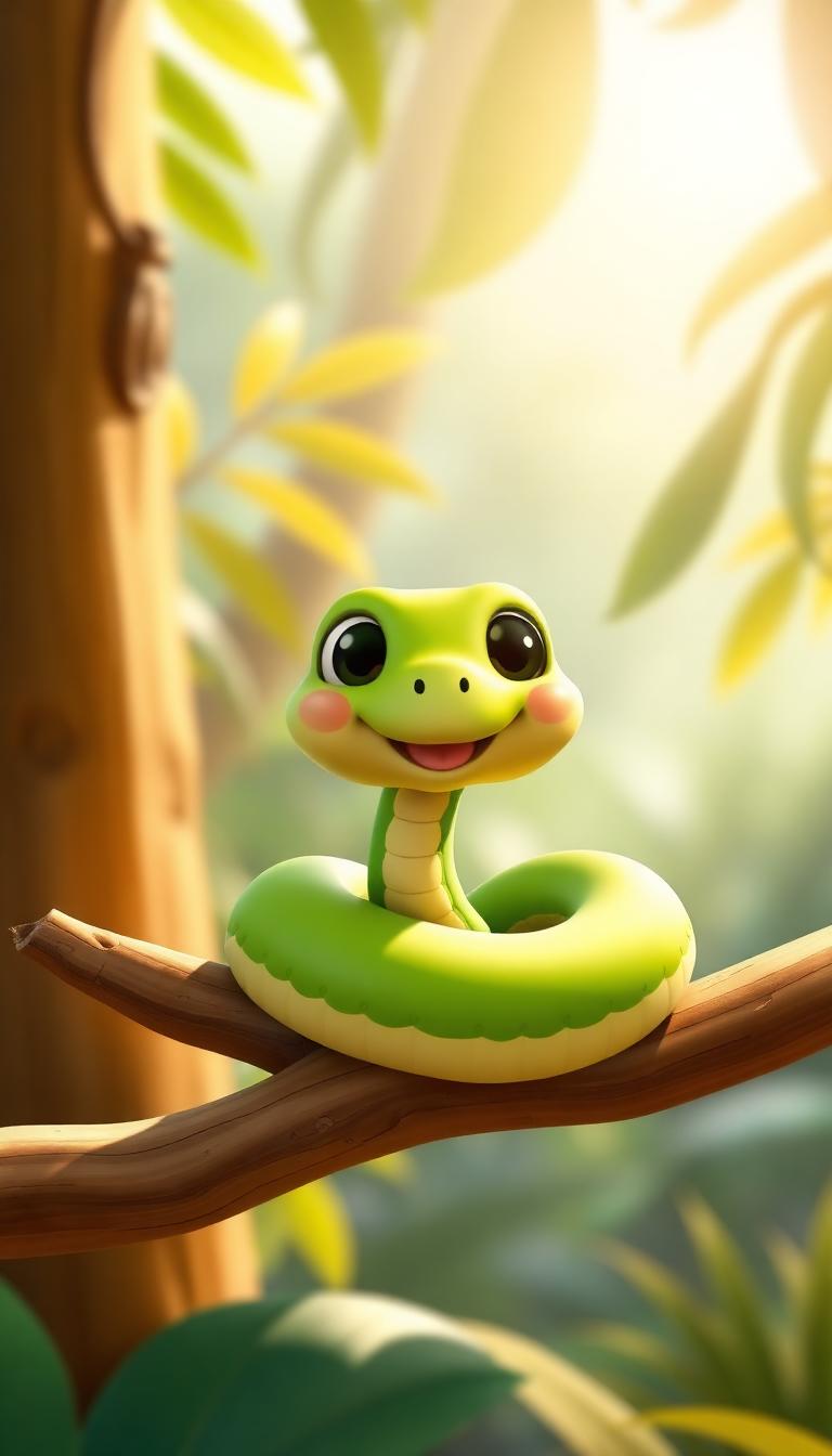 Coiled Noodle — Cartoon Animals 4D phone wallpaper