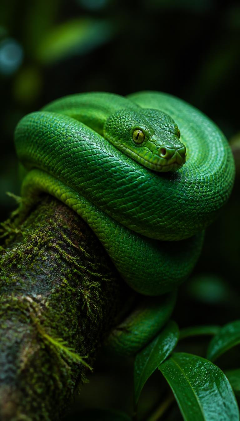 Emerald Serpent — Animals 2D phone wallpaper