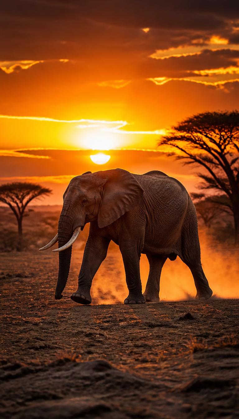 Elephant Savanna — Animals 2D phone wallpaper