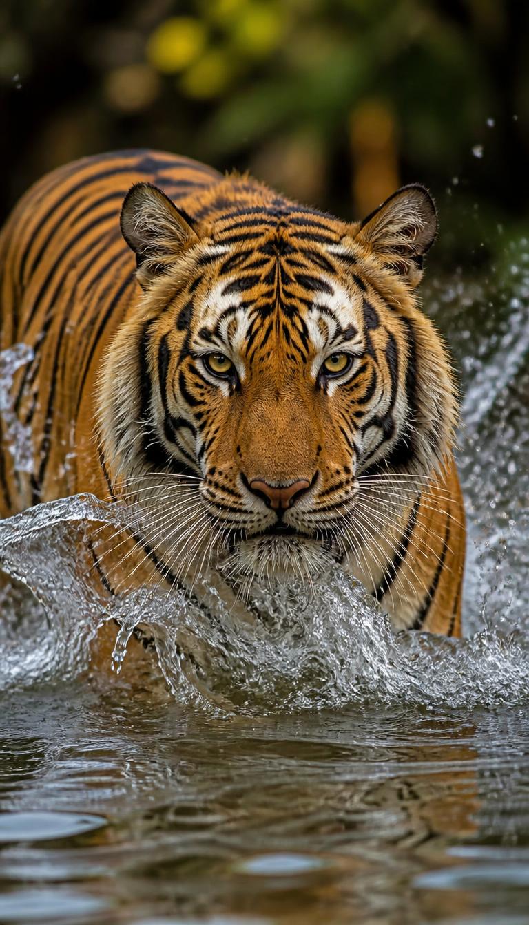 Tiger Splash — Animals 4D phone wallpaper