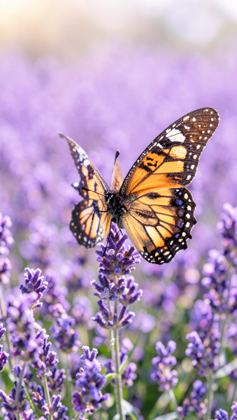 Lavender Swallowtail — Butterflies 4D phone wallpaper