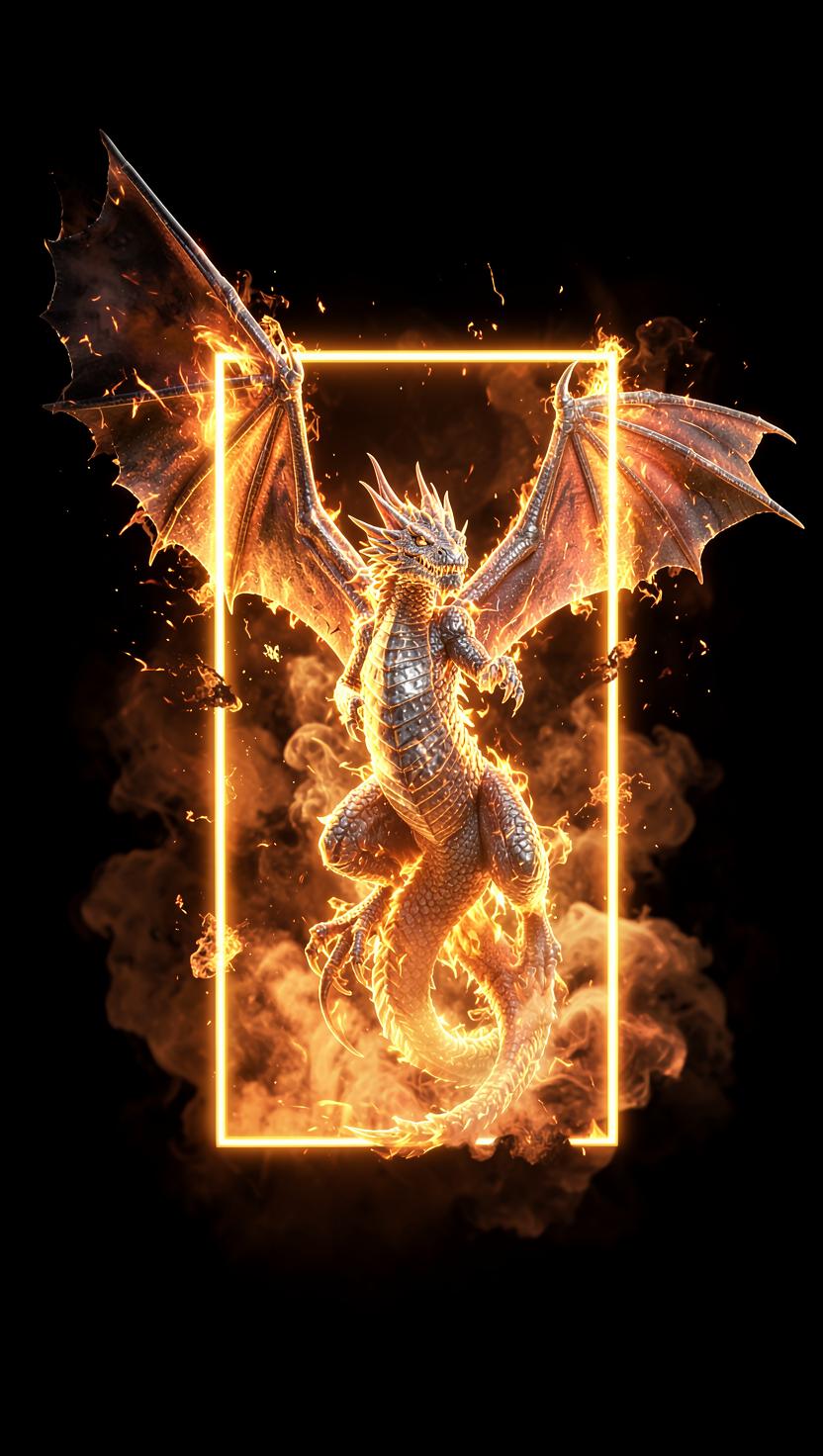 Dragon Burst — Breakout Holograms 4K phone wallpaper