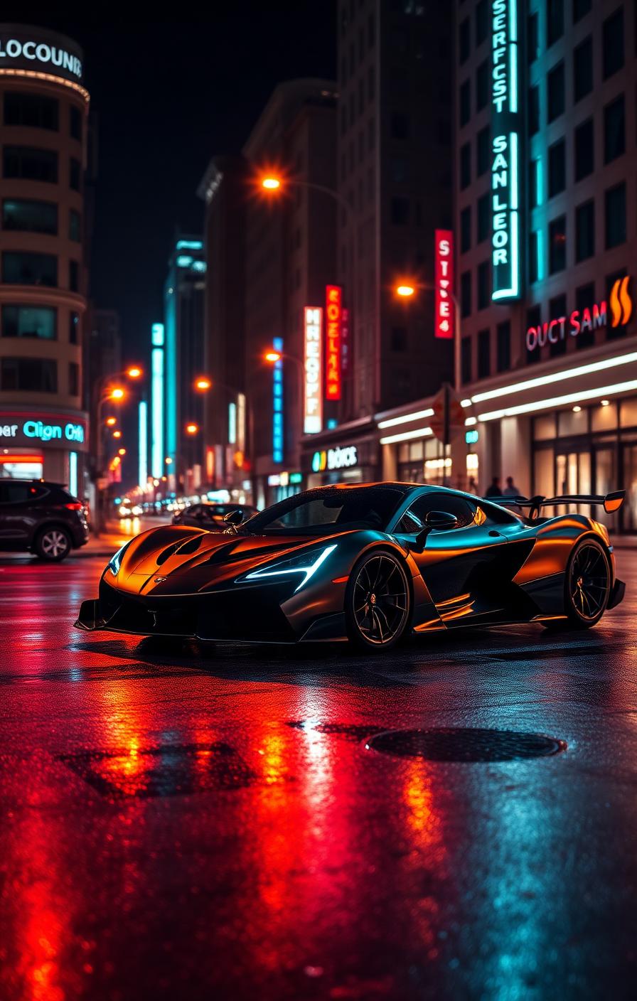 Neon Street Hyper — Cars 4K phone wallpaper