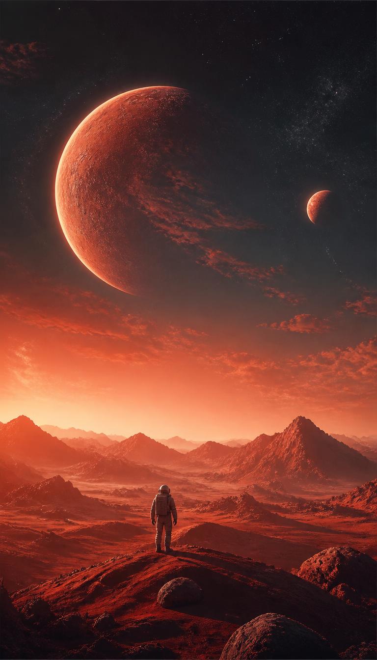 Red Planet Standoff — Sci-Fi & Space 4D phone wallpaper