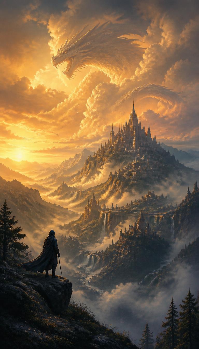 Dragon Realm — Fantasy 3D phone wallpaper
