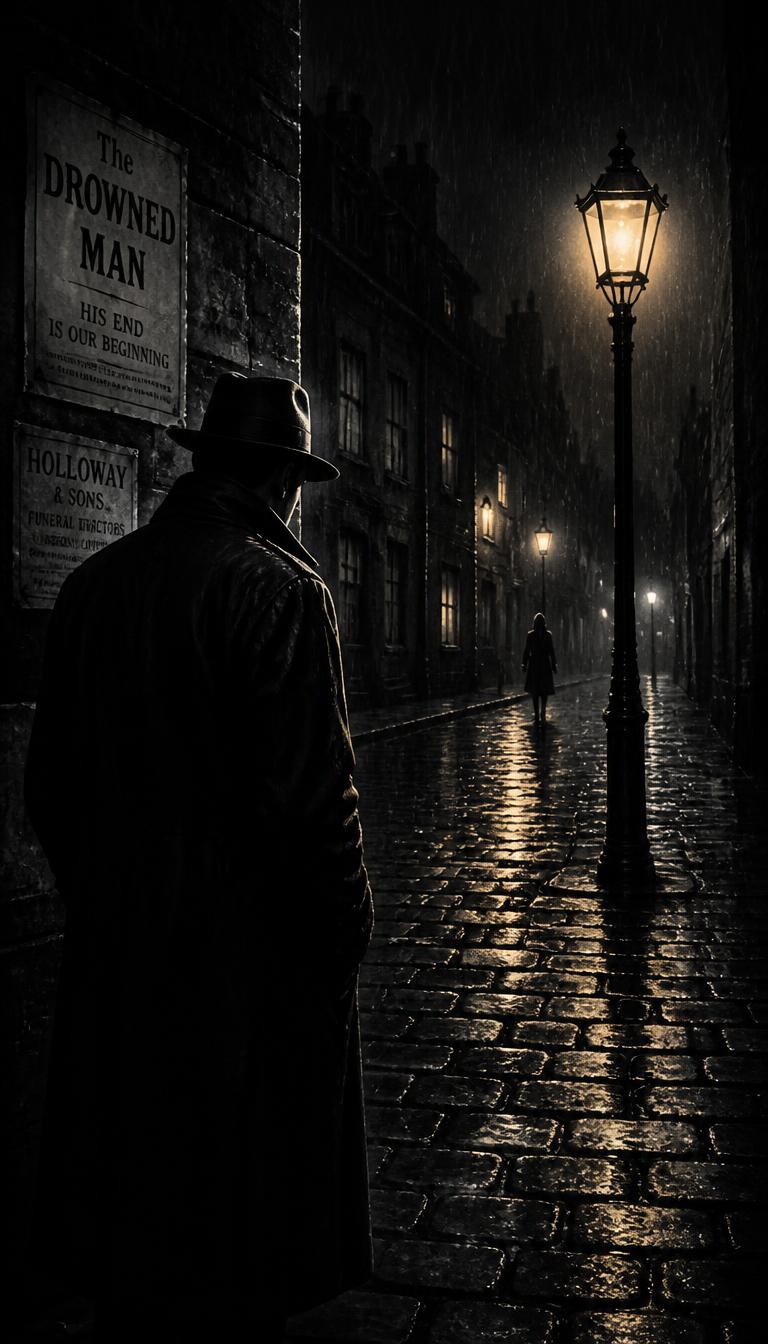 Rain & Lamplight — Noir 3D phone wallpaper