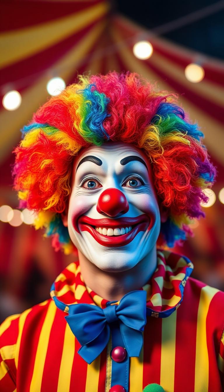 Big Top Smile — Clowns 4K phone wallpaper