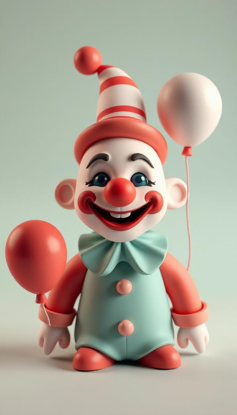 Clay Clown Buddy — Clowns 3D phone wallpaper