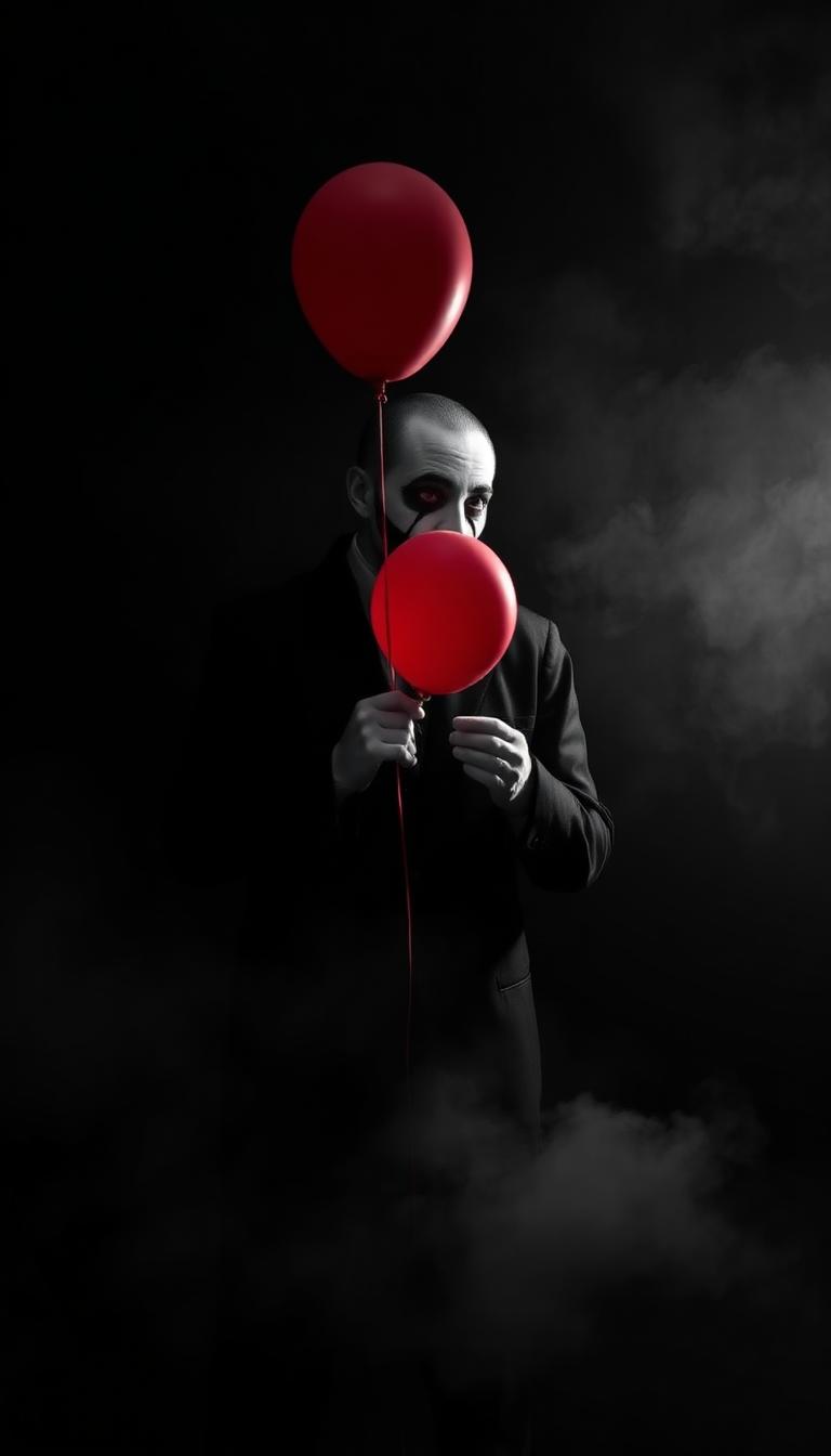 Noir Red Balloon — Clowns 4D phone wallpaper
