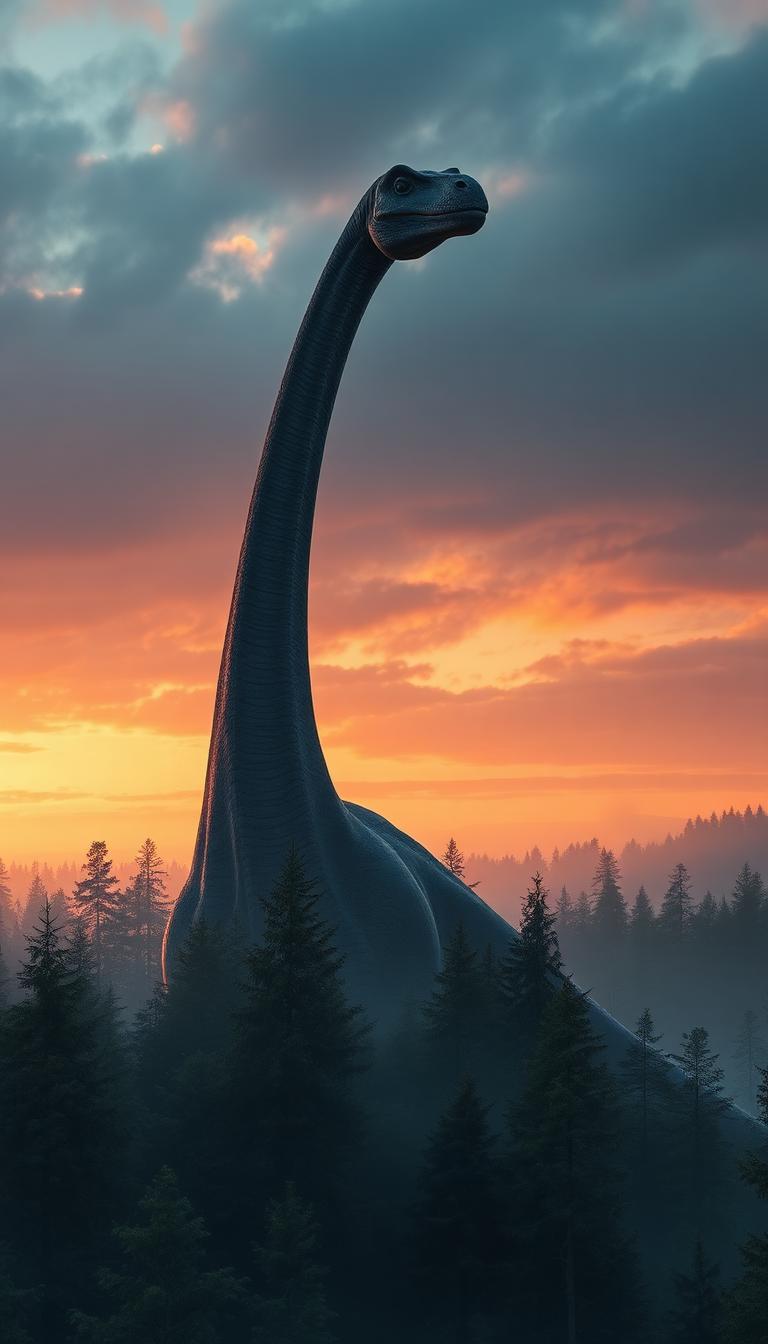 Brachiosaurus Dawn — Dinosaurs 4K phone wallpaper
