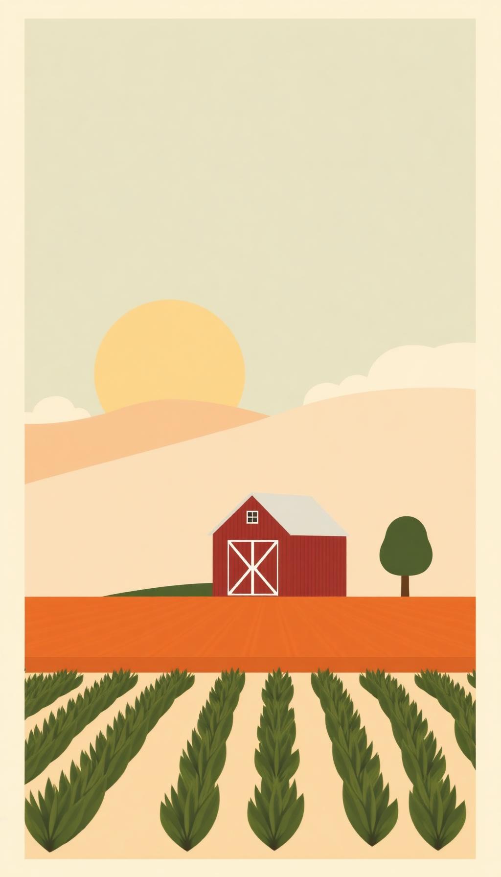 Barn Fields — Farm 2D phone wallpaper