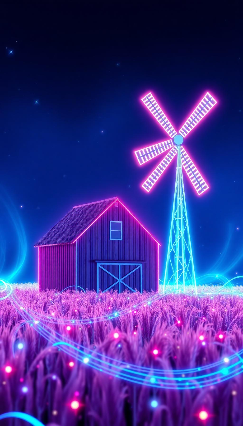 Neon Harvest — Farm 4D phone wallpaper