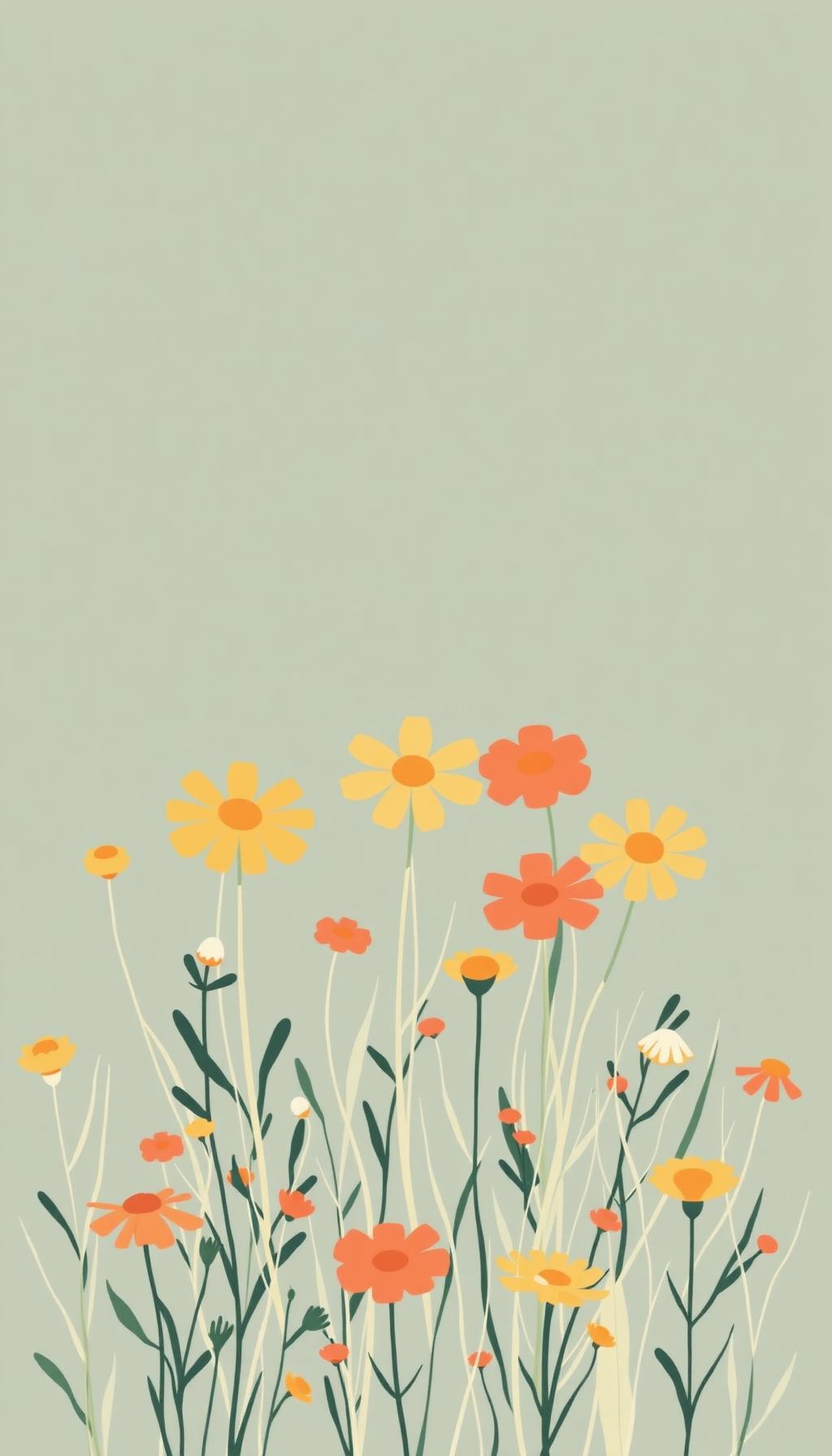 Wild Meadow — Flowers 2D phone wallpaper