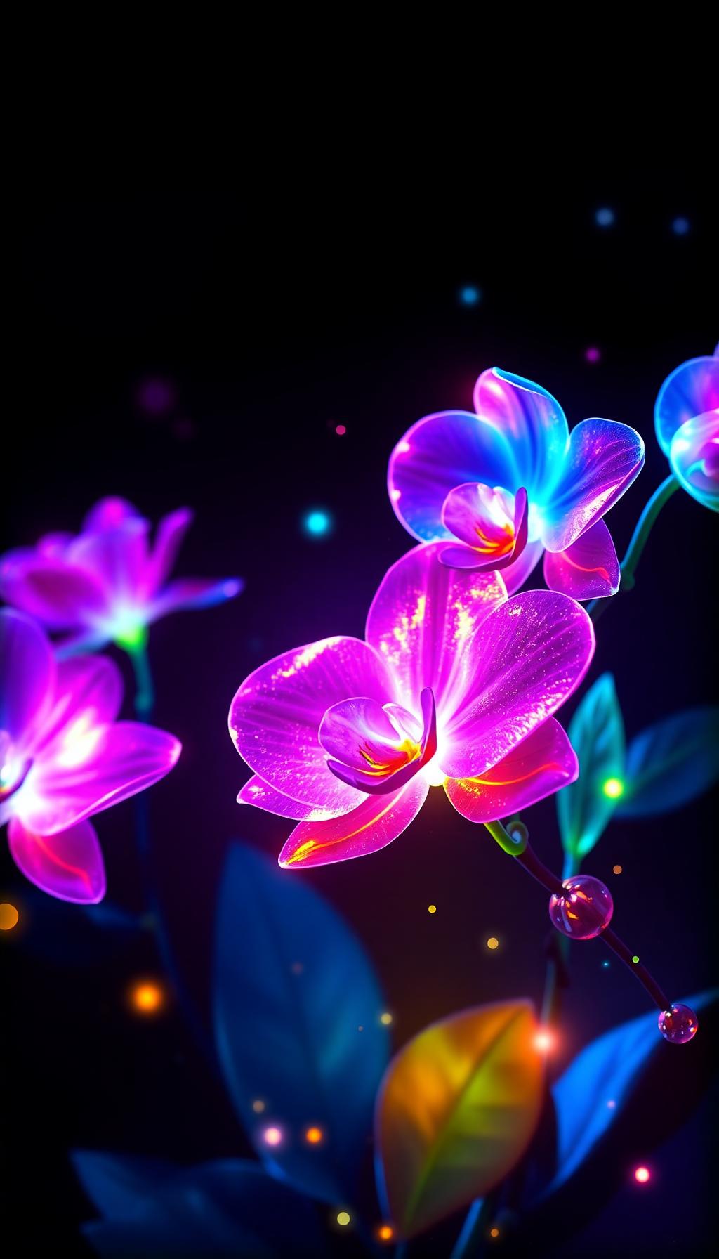 Neon Orchid — Flowers 4D phone wallpaper