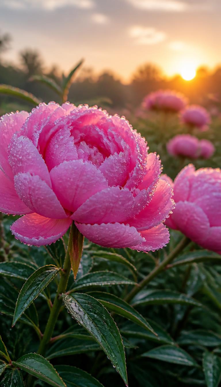 Peony Dawn — Flowers 4D phone wallpaper