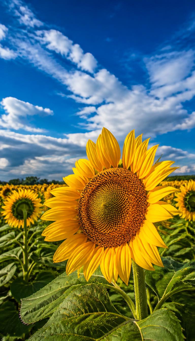 Sunflower Sky — Flowers 2D phone wallpaper