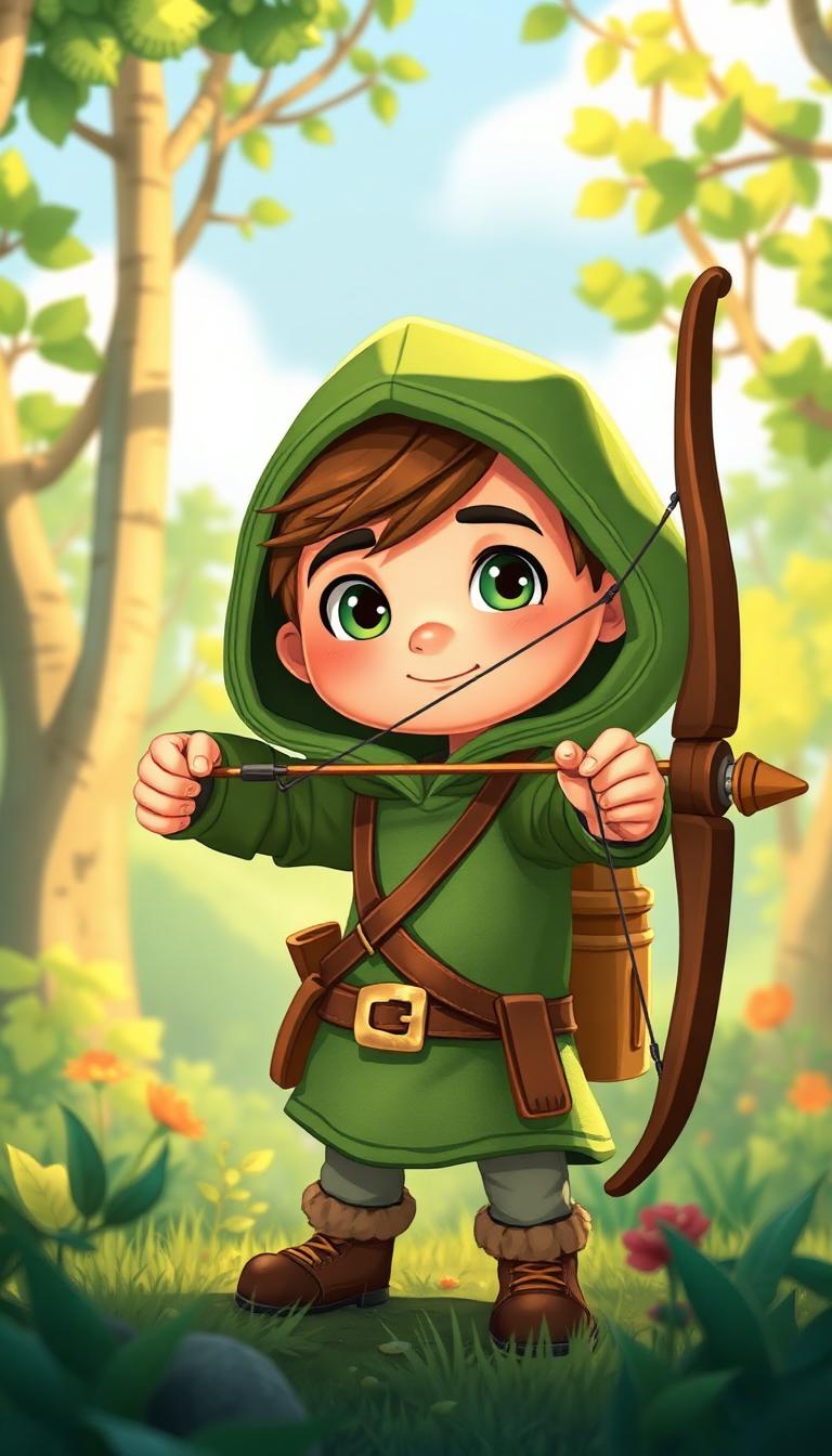 Greenwood Archer (Toon) — Cartoon Storybook 3D phone wallpaper