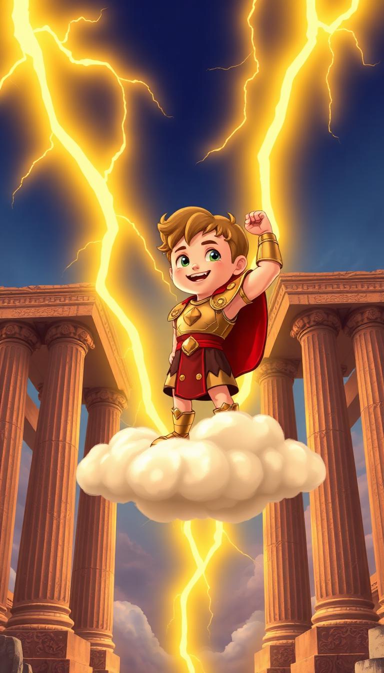 Cloudtop Hero (Toon) — Cartoon Storybook 2D phone wallpaper