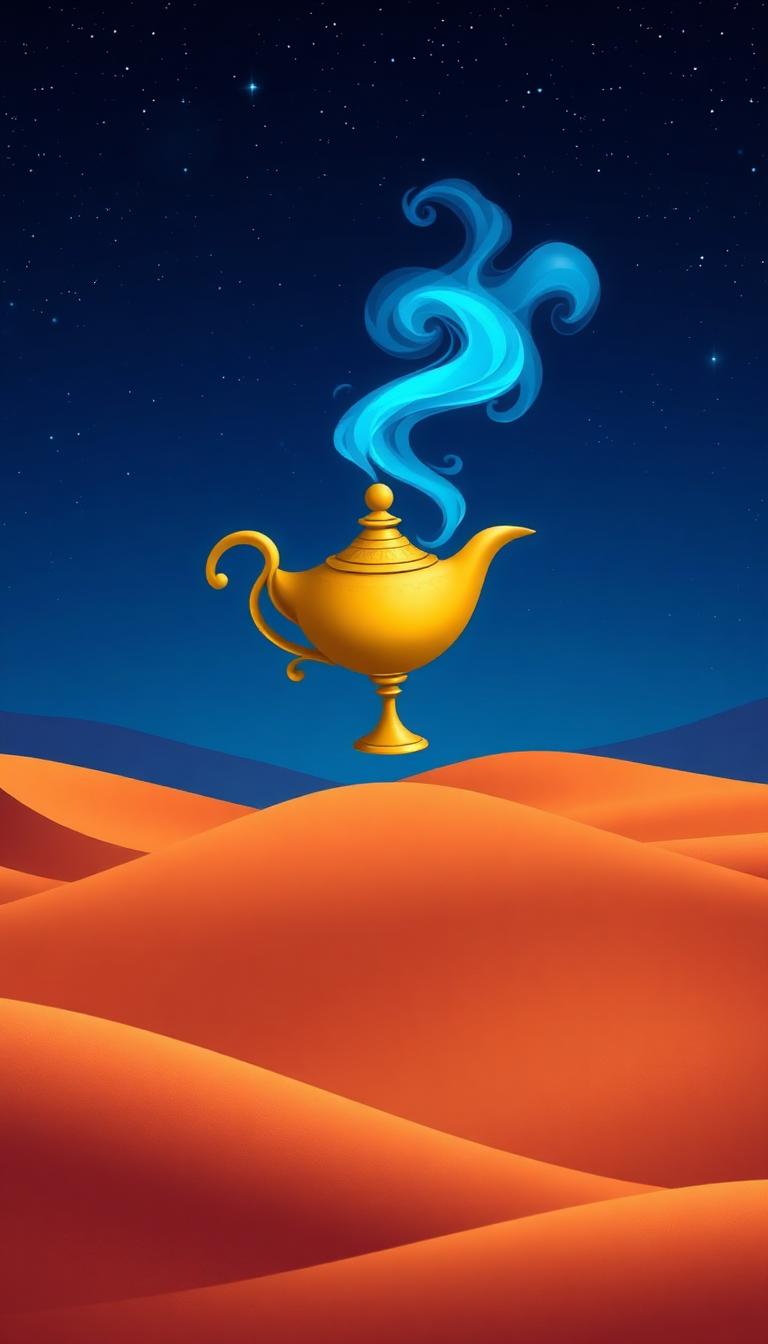 Lamp of Wishes (Toon) — Cartoon Storybook 2D phone wallpaper