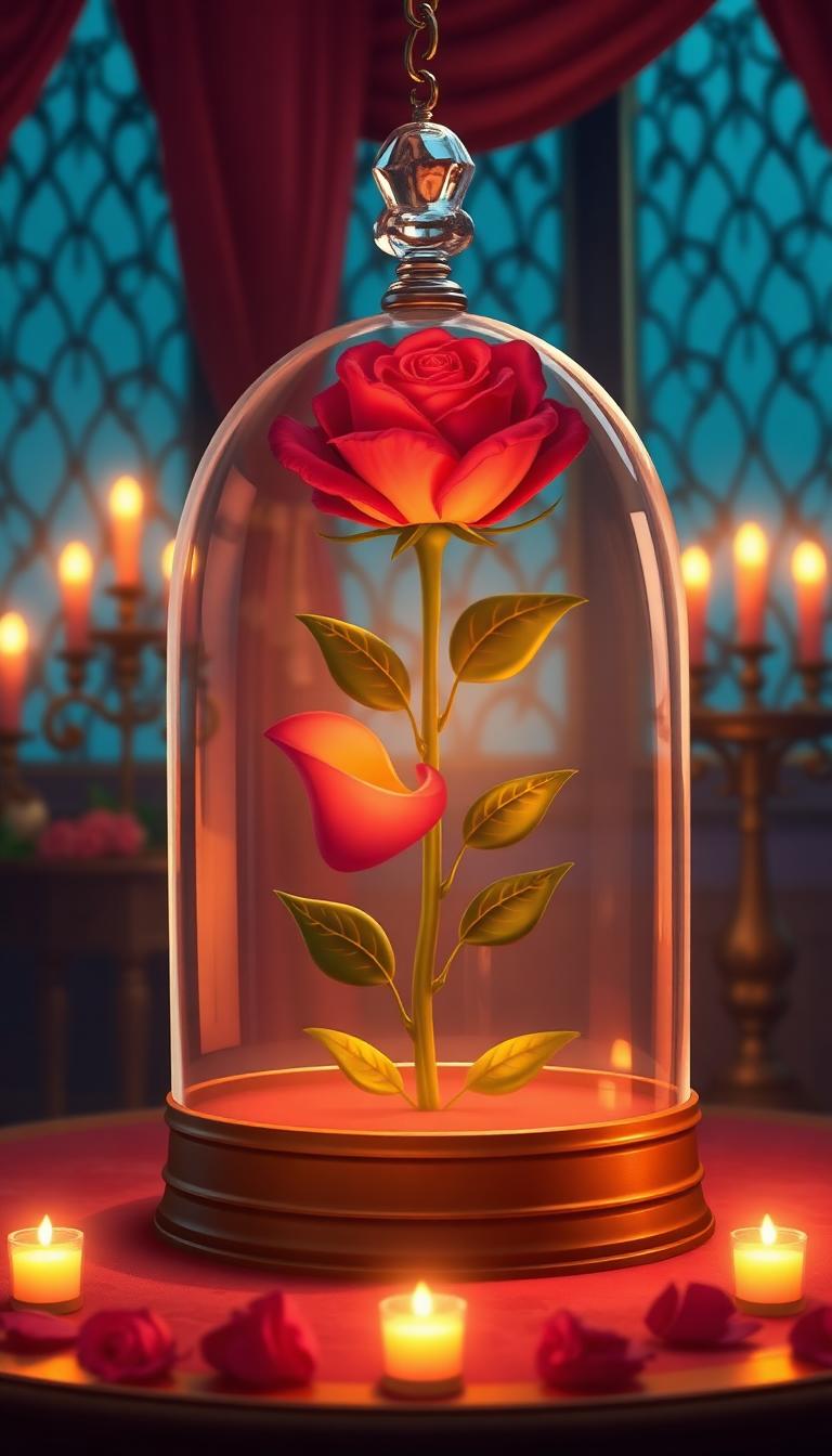 Enchanted Rose (Toon) — Cartoon Storybook 3D phone wallpaper