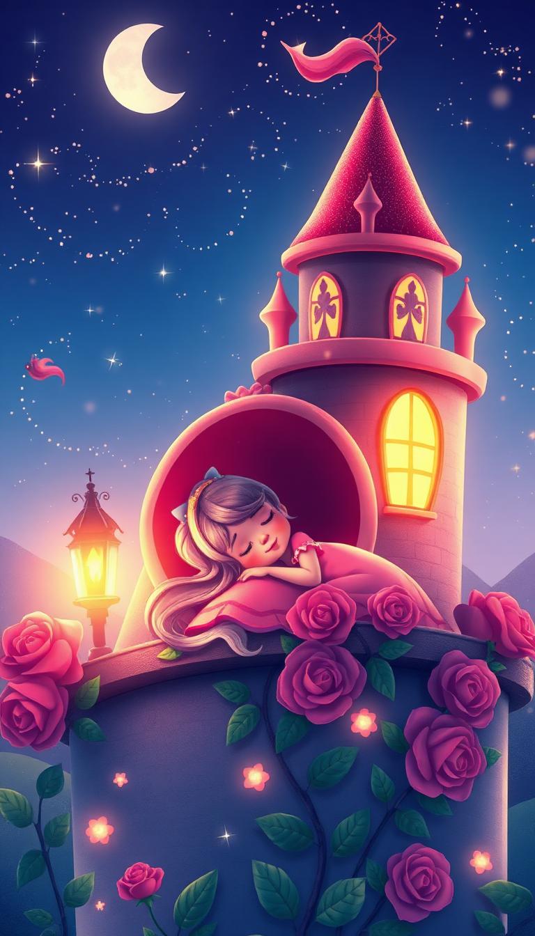 Rose Briar Sleep (Toon) — Cartoon Storybook 4D phone wallpaper