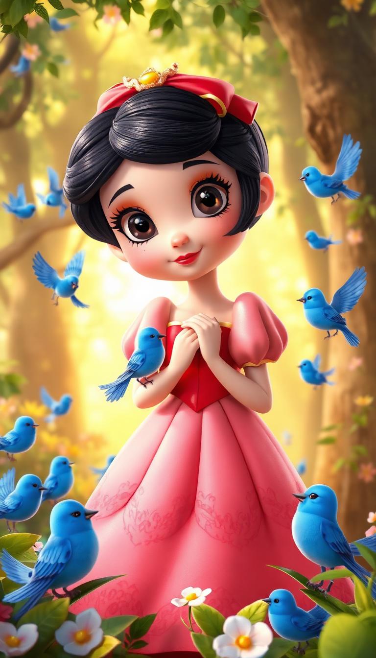 Snow & Bluebirds (Toon) — Cartoon Storybook 4D phone wallpaper