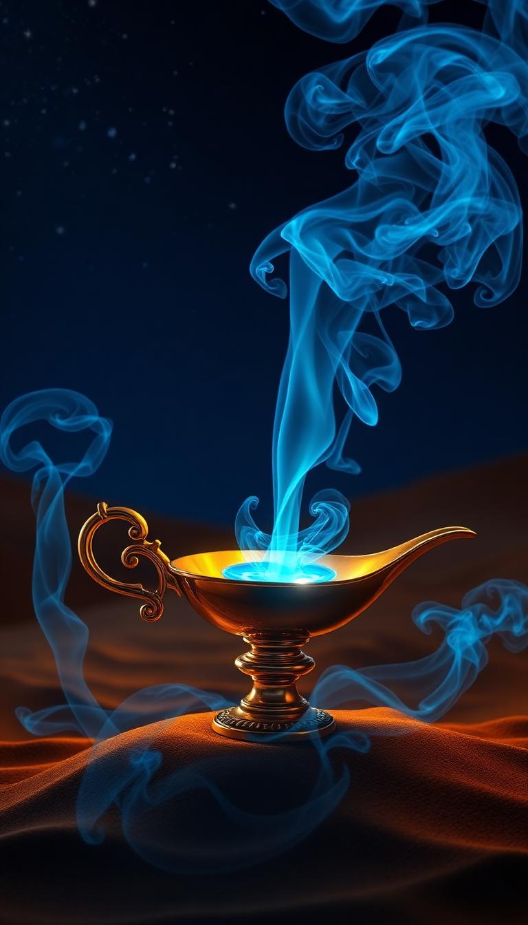 Lamp of Wishes — Storybook 2D phone wallpaper