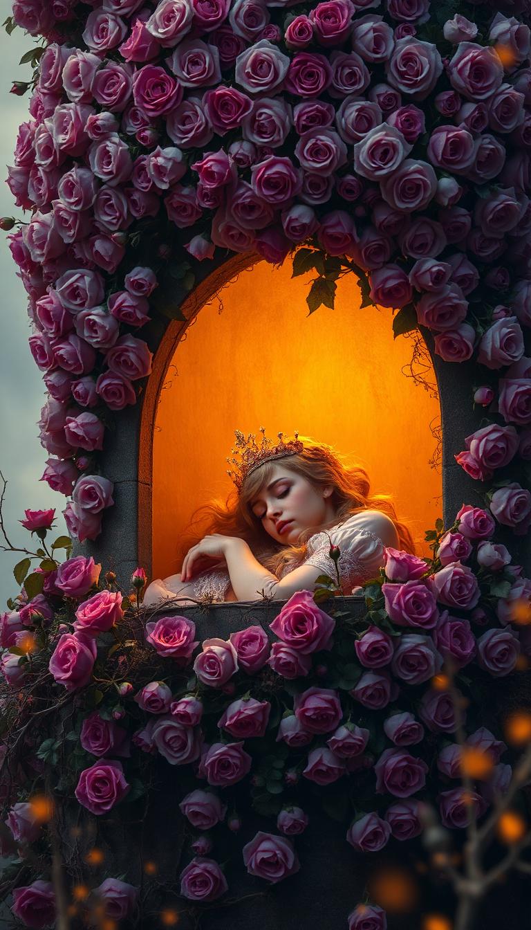 Rose Briar Sleep — Storybook 4D phone wallpaper