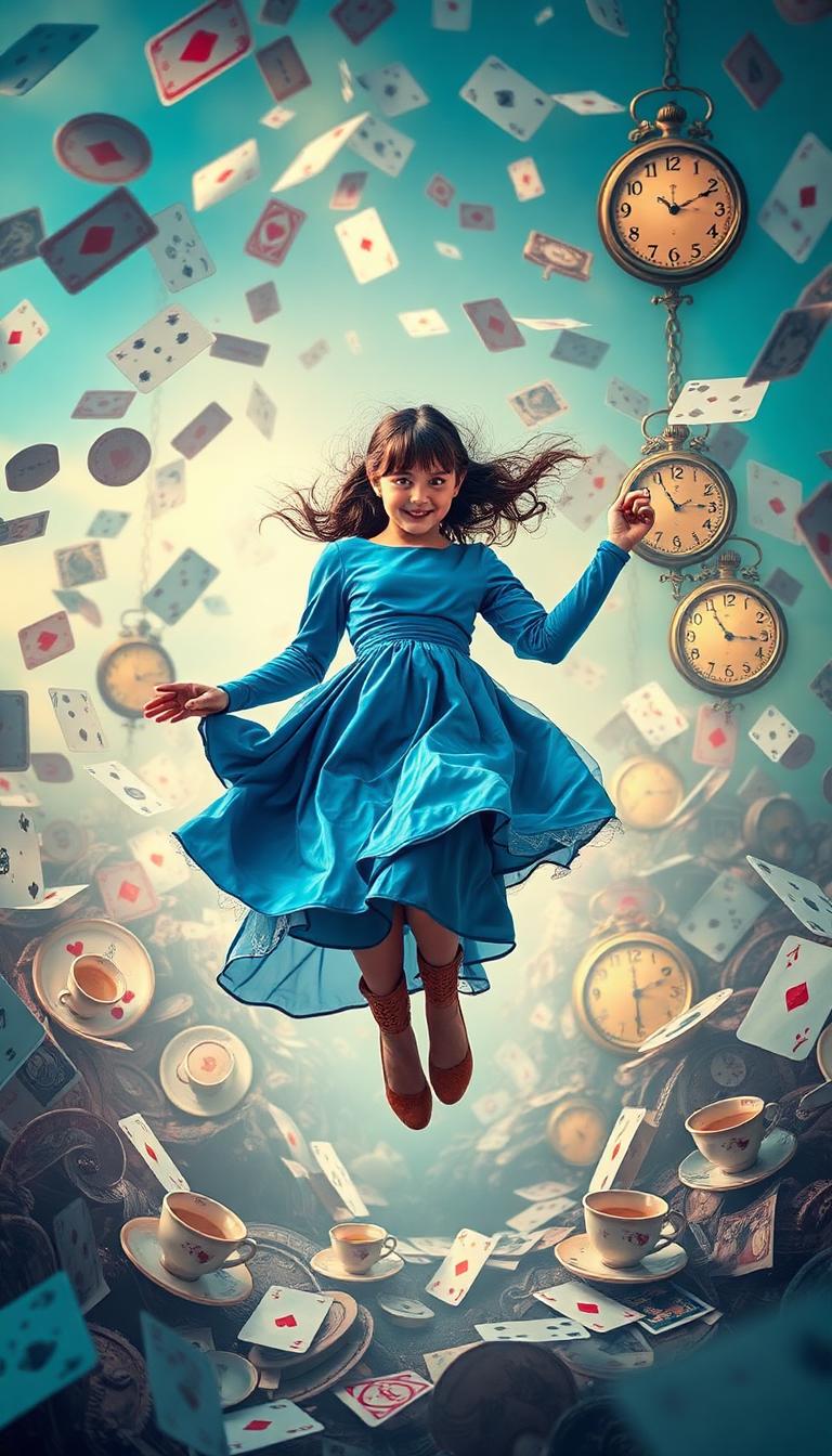 Falling Wonder — Storybook 4D phone wallpaper
