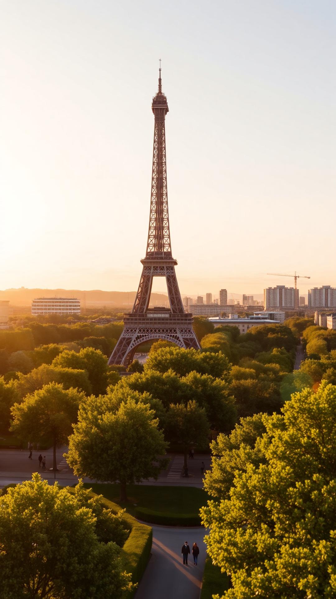 Eiffel Golden Hour — Landmarks 3D phone wallpaper