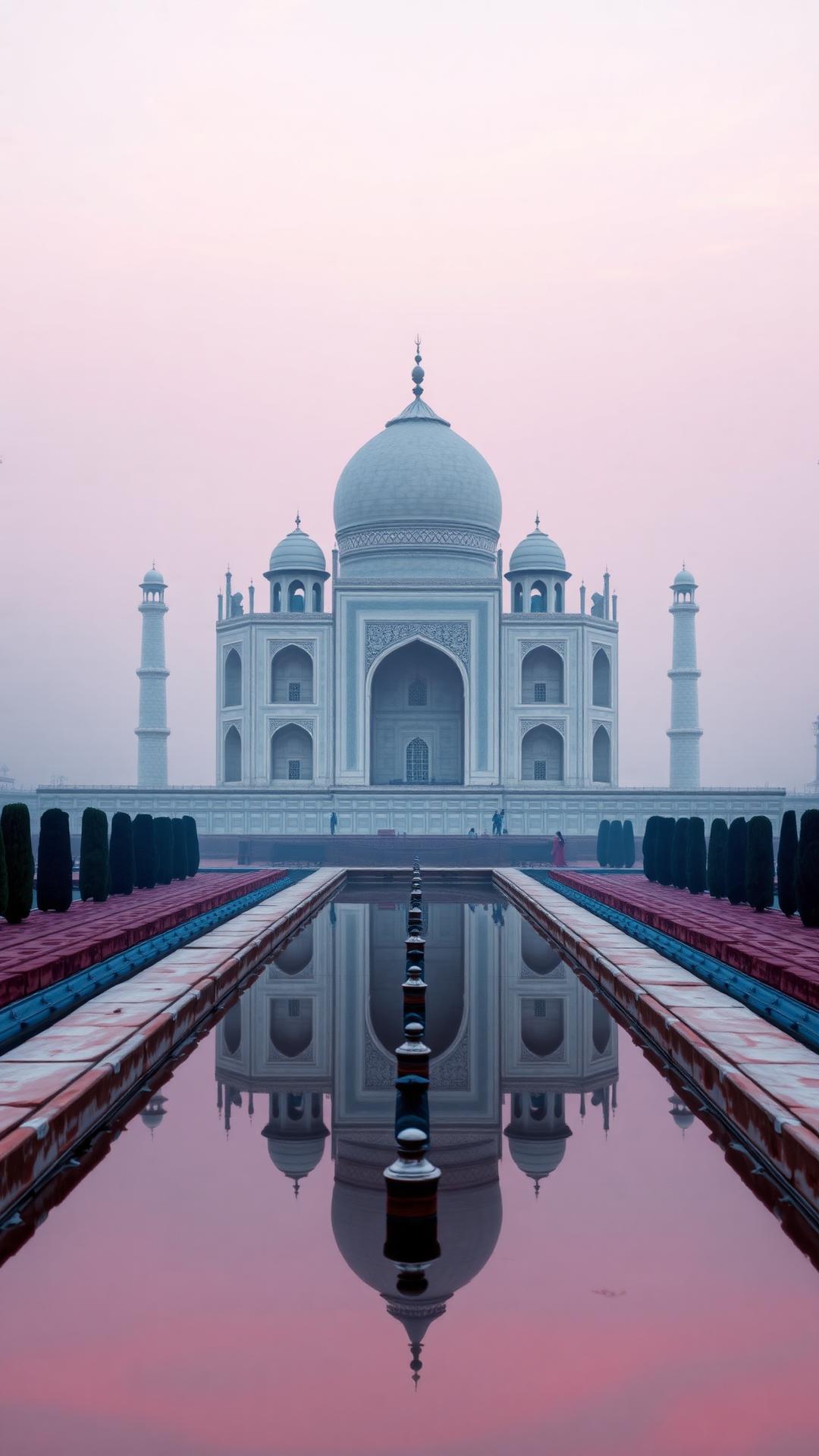 Taj Morning Mist — Landmarks 3D phone wallpaper