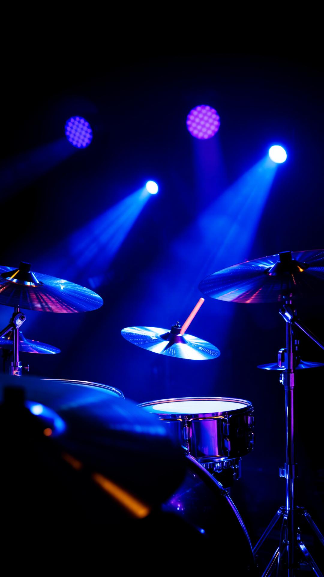 Stage Lights Drum Kit — Music 4D phone wallpaper