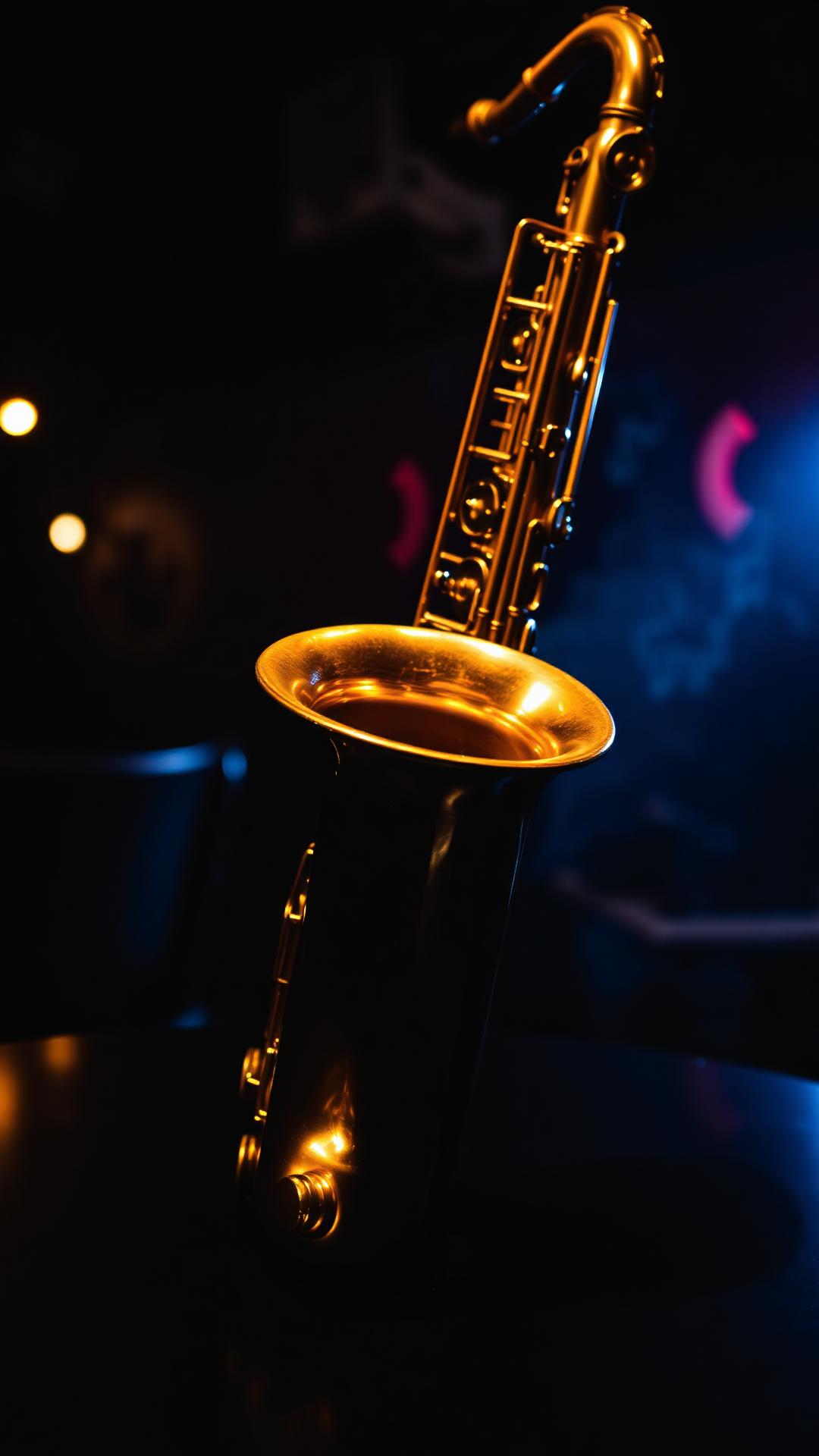 Midnight Jazz Saxophone — Music 4D phone wallpaper