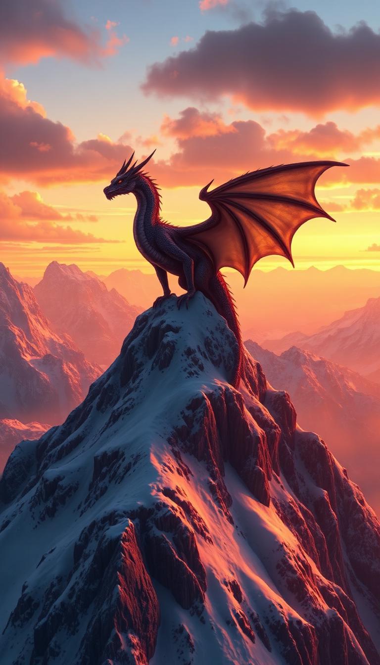 Dragon Peak — Fantasy 4D phone wallpaper