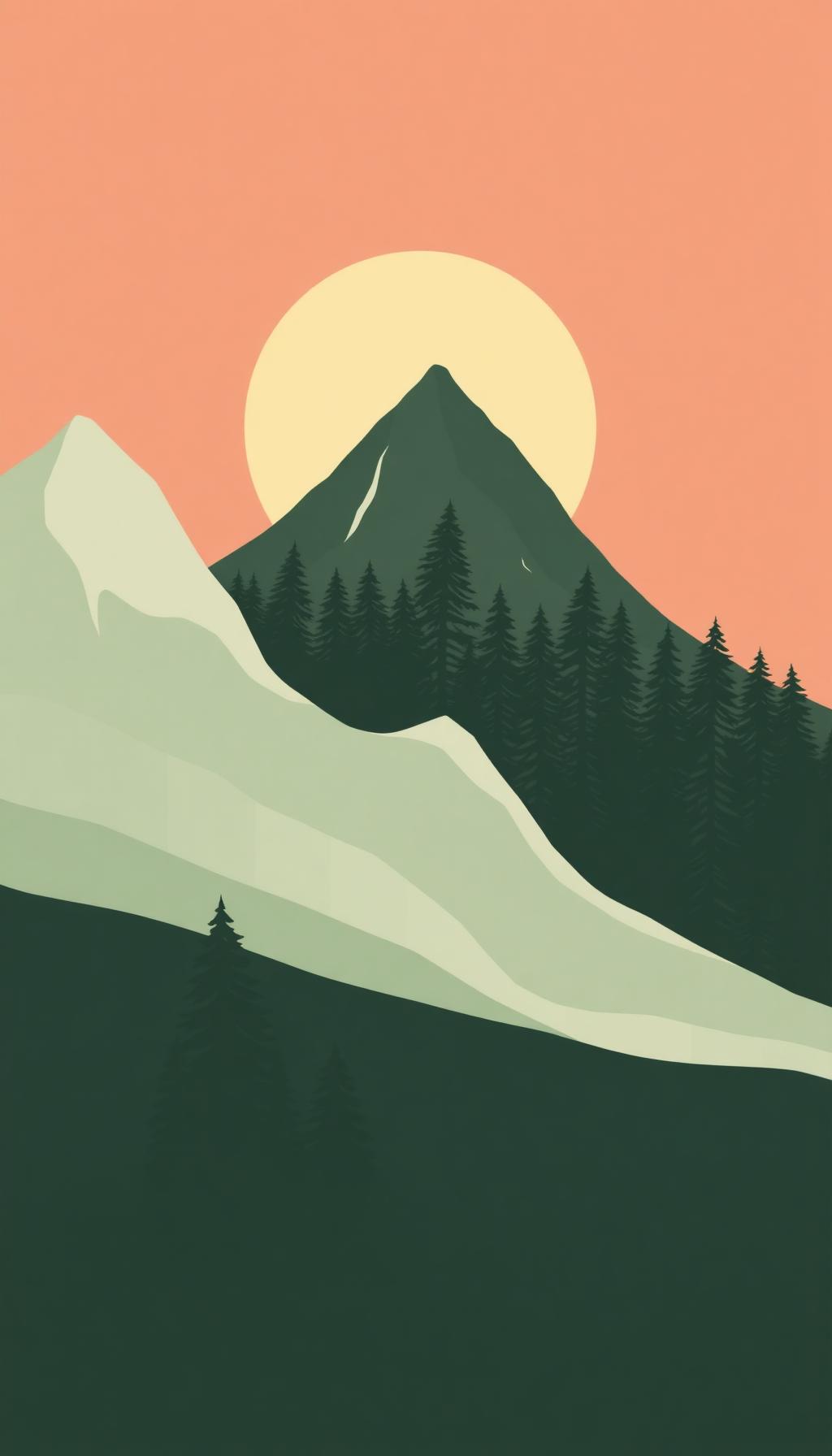 Mountain Sun — Nature 2D phone wallpaper