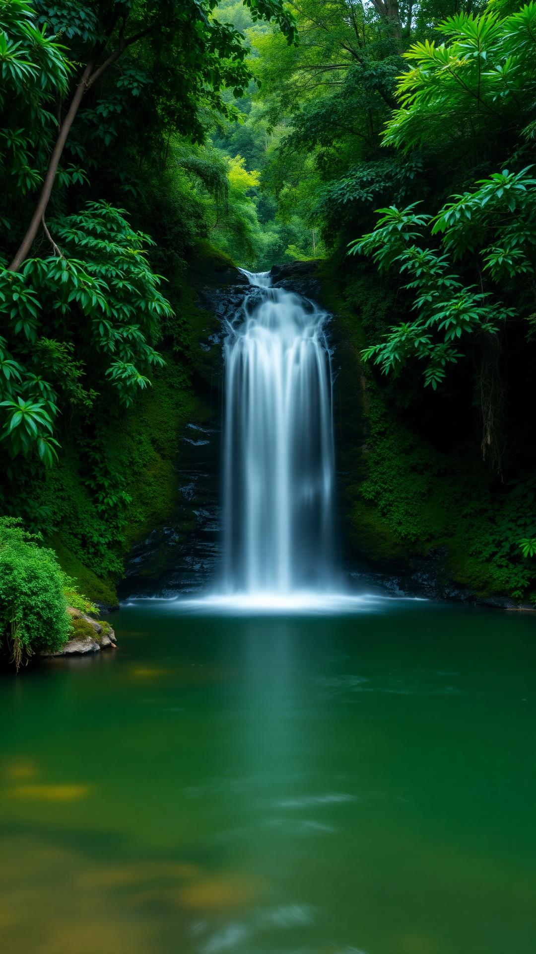 Jungle Falls — Nature 2D phone wallpaper