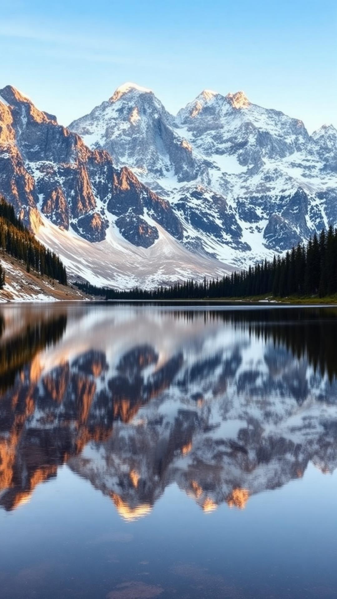 Alpine Mirror — Nature 3D phone wallpaper