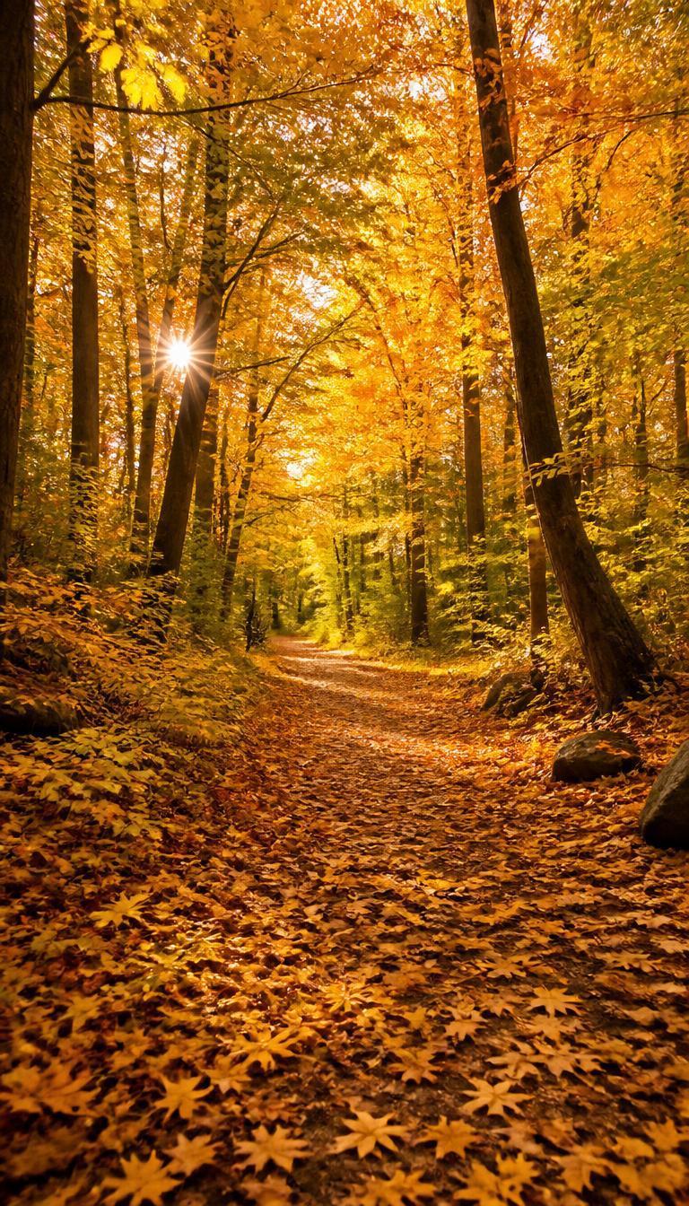 Autumn Path — Nature 2D phone wallpaper
